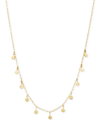 SARAH CHLOE DANGLE DISC CHOKER NECKLACE IN 14K GOLD-PLATED STERLING SILVER, 12" + 2" EXTENDER