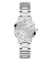 Guess Women's Silver-tone Stainless Steel Bracelet Watch, 34mm In Silver-tone