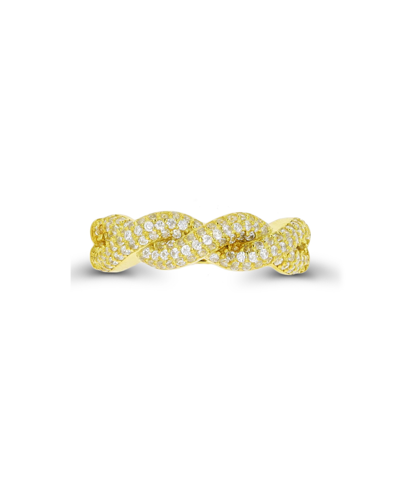 Macy's Cubic Zirconia Fashion In Sterling Silver And 14k Gold Over Sterling Silver Twisted Ring