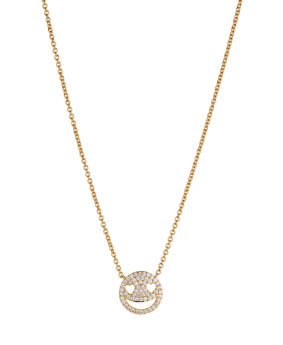 Ava Nadri Smiley Necklace In Gold-tone