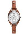FOSSIL WOMEN'S CARLIE BROWN LEATHER STRAP WATCH, 28MM