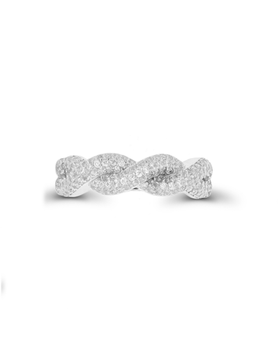Macy's Cubic Zirconia Fashion In Sterling Silver And 14k Gold Over Sterling Silver Twisted Ring