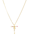 Girls Crew Flutterfly Stone Initial Necklace In Gold-plated- T