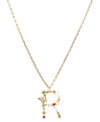 Girls Crew Flutterfly Stone Initial Necklace In Gold-plated- R