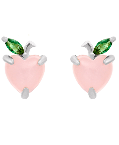 Girls Crew Peach Stud Earrings In Silver-tone