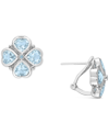 Macy's Blue Topaz Heart Flower Stud Earrings (4-2/5 Ct. T.w.) Stud Earrings In Sterling Silver (also In Ros In Blue Topaz