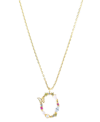 Girls Crew Flutterfly Stone Initial Necklace In Gold-plated- O