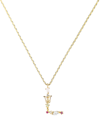 Girls Crew Flutterfly Stone Initial Necklace In Gold-plated- L