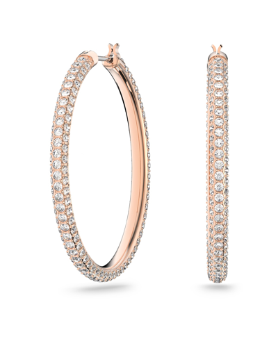 Swarovski Stone Hoop Earrings In Gold