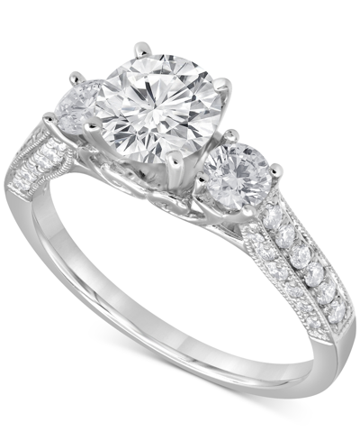 Macy's Diamond Three Stone Engagement Ring (1-3/4 Ct. T.w.) In 14k White Gold