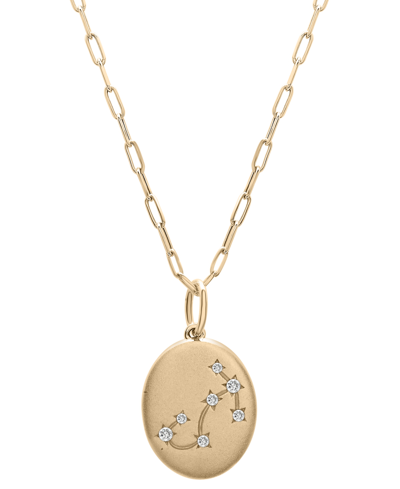 Wrapped Diamond Scorpio Constellation 18" Pendant Necklace (1/20 Ct. Tw) In 10k Yellow Gold, Created For Mac