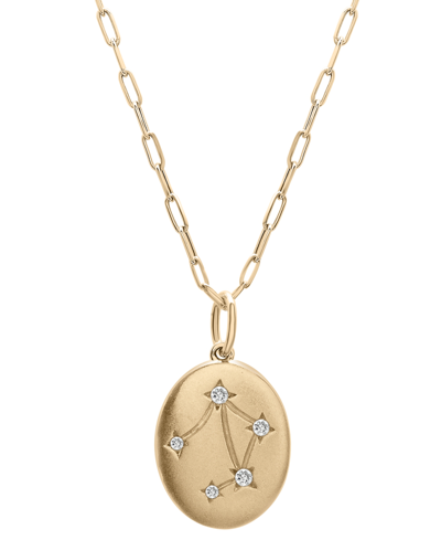 Wrapped Diamond Libra Constellation 18" Pendant Necklace (1/20 Ct. Tw) In 10k Yellow Gold, Created For Macy'