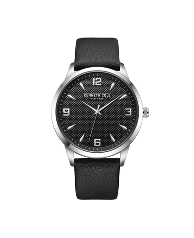 Kenneth Cole New York Men's Classic Black Genuine Leather Strap Watch 43mm