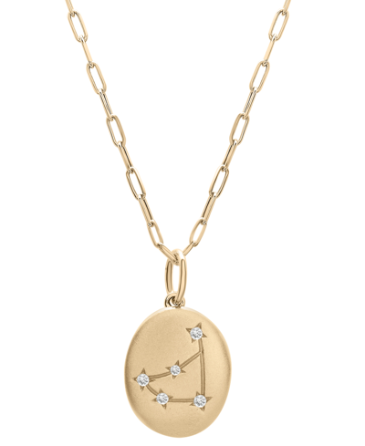 Wrapped Diamond Capricorn Constellation 18" Pendant Necklace (1/20 Ct. Tw) In 10k Yellow Gold, Created For M