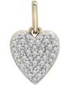 WRAPPED DIAMOND HEART CHARM PENDANT (1/20 CT. T.W.) IN 10K GOLD, CREATED FOR MACY'S
