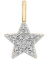 Wrapped Diamond Star Charm Pendant (1/20 Ct. T.w.) In 10k Gold, Created For Macy's In Yellow Gold