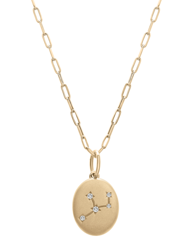 Wrapped Diamond Virgo Constellation 18" Pendant Necklace (1/20 Ct. Tw) In 10k Yellow Gold, Created For Macy'