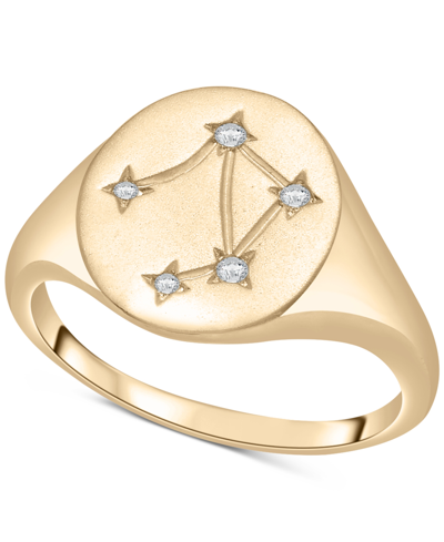 Wrapped Diamond Libra Constellation Ring (1/20 Ct. T.w.) In 10k Gold, Created For Macy's In Yellow Gold