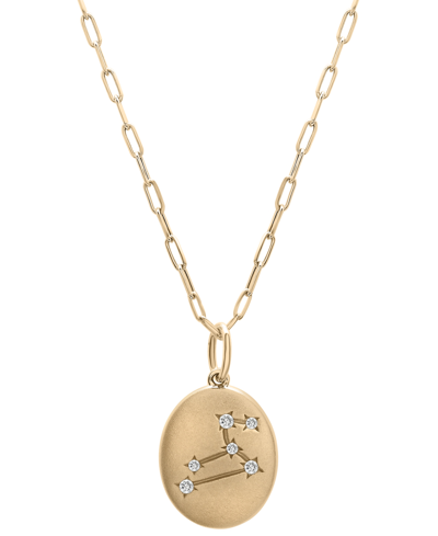 Wrapped Diamond Leo Constellation 18" Pendant Necklace (1/20 Ct. Tw) In 10k Yellow Gold, Created For Macy's