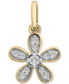 WRAPPED DIAMOND FLOWER CHARM PENDANT (1/20 CT. T.W.) IN 10K GOLD, CREATED FOR MACY'S