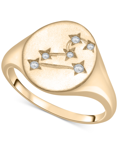 Wrapped Diamond Leo Constellation Ring (1/20 Ct. T.w.) In 10k Gold, Created For Macy's In Yellow Gold