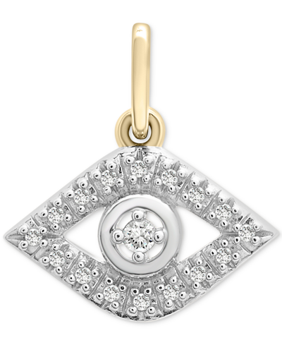 Wrapped Diamond Evil Eye Charm Pendant (1/20 Ct. T.w.) In 10k Gold, Created For Macy's In Yellow Gold