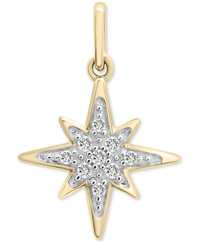 Wrapped Diamond Fancy Star Charm Pendant (1/20 Ct. T.w.) In 10k Gold, Created For Macy's In Yellow Gold