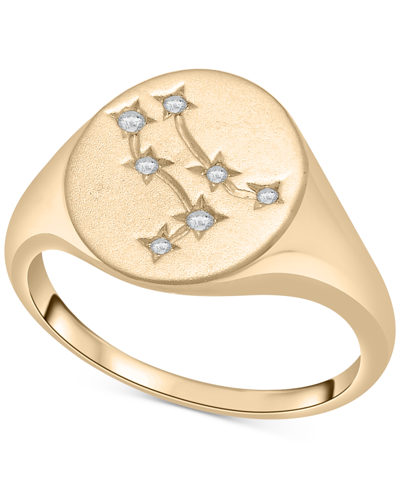 Wrapped Diamond Gemini Constellation Ring (1/20 Ct. T.w.) In 10k Gold, Created For Macy's In Yellow Gold