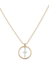 LUCKY BRAND TWO-TONE CROSS ORBITAL PENDANT NECKLACE, 17" + 2" EXTENDER