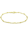 GIANI BERNINI BEADED SINGAPORE LINK CHAIN BRACELET IN 18K GOLD-PLATED STERLING SILVER, CREATED FOR MACY'S