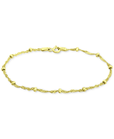 GIANI BERNINI BEADED SINGAPORE LINK CHAIN BRACELET IN 18K GOLD-PLATED STERLING SILVER, CREATED FOR MACY'S