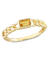 Macy's 10k Yellow Gold Plated Citrine Or Garnet Link Ring In Citrine