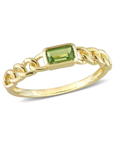 Macy's 10k Yellow Gold Plated Peridot Link Ring