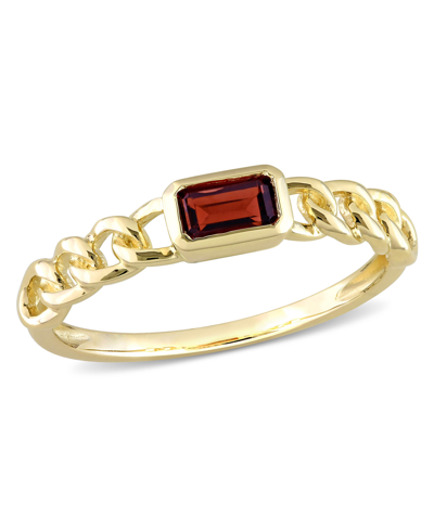 Macy's 10k Yellow Gold Plated Citrine Or Garnet Link Ring