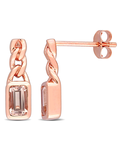 Macy's 10k Rose Gold Plated Morganite Link Drop Earrings