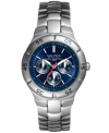 Nautica Men's N10061 Multifunction Silver/blue Stainless Steel Bracelet Watch In Silver/blue