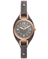 FOSSIL WOMEN'S CARLIE GRAY LEATHER STRAP WATCH, 28MM