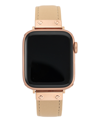 ANNE KLEIN WOMEN'S BLUSH PINK GENUINE LEATHER STRAP WITH ROSE GOLD-TONE STAINLESS STEEL ACCENTS FOR APPLE WATCH