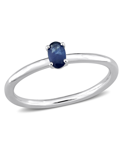 Macy's Oval Sapphire (1/3 Ct. T.w.) Stackable Ring In 10k White Gold