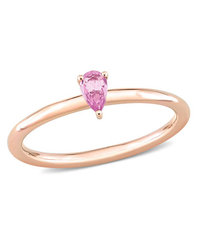 Macy's Pink Sapphire (1/4 Ct. T.w.) Pear Stackable Ring In 10k Rose Gold
