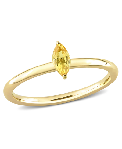 Macy's Marquise-cut Yellow Sapphire (1/3 Ct. T.w.) Stackable Ring In 10k Yellow Gold