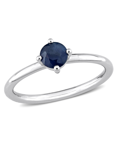 Macy's Sapphire (5/8 Ct. T.w.) Solitaire Stackable Ring In 10k White Gold