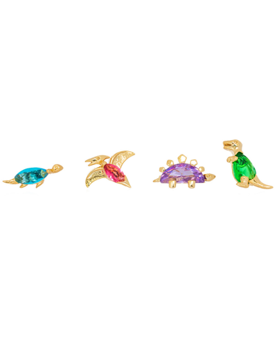 Girls Crew Dino-mite Stud Earring Set In Gold-plated