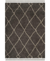 Safavieh Moroccan Fringe Shag Power-loomed Synthetic Contemporary Rug In Grey/cream