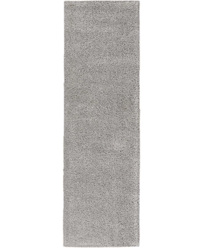 Long Street Looms Cali Shag Cal01 2'2" X 9'10" Runner Rug In Silver