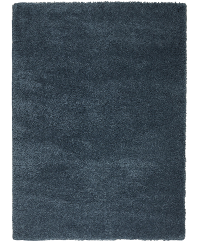 Long Street Looms Cali Shag Cal01 5'3" X 7'3" Area Rug In Navy