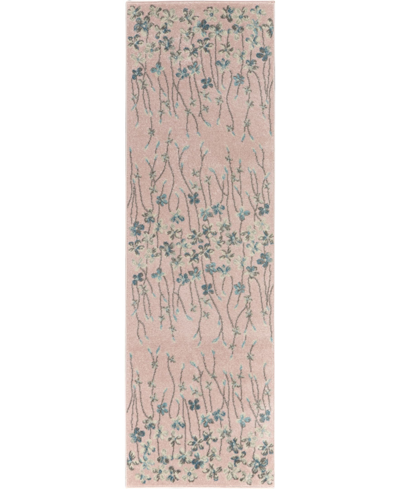 Long Street Looms Peace Pea04 2'3" X 7'3" Runner Rug In Pink