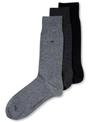 Calvin Klein Men's Socks, Combed Flat Knit Crew 3 Pack In Grey Heather Assorted