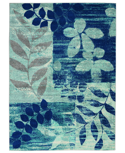 Long Street Looms Peace Pea01 5'3" X 7'3" Area Rug In Navy