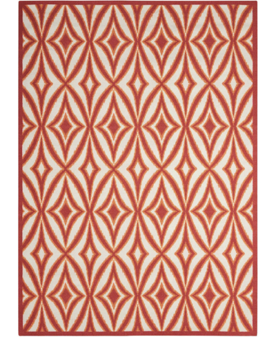 Long Street Looms Shady Brights Sha19 5'3" X 7'5" Outdoor Area Rug In Red